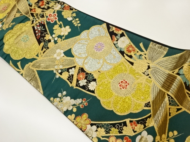 JAPANESE FUKURO OBI / PULP CLOTH / WOVEN KIKU